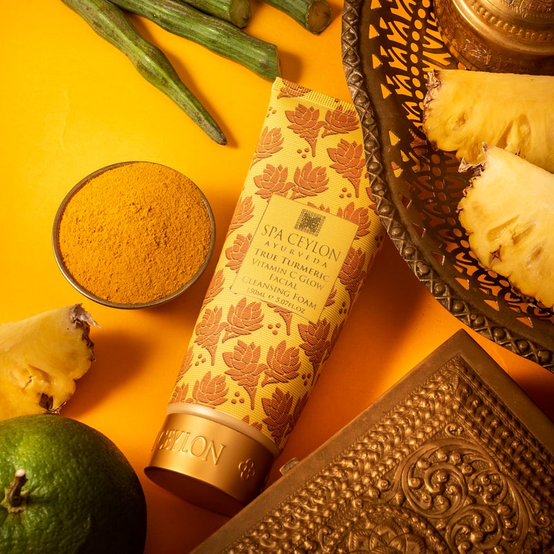 SPA CEYLON True Turmeric Vitamin C Glow Facial Cleansing Foam | For All Skin Types | Acne Prone and Dark Spots | Vitamin C | Foaming Facial Cleanser - Image 2
