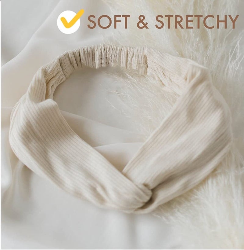 Huachi Wide Headbands for Women African Boho Turban Headbands Headwraps Twist Knotted Hair Bands Elastic Fashion Hair Accessories (Solid Colors) - Image 3