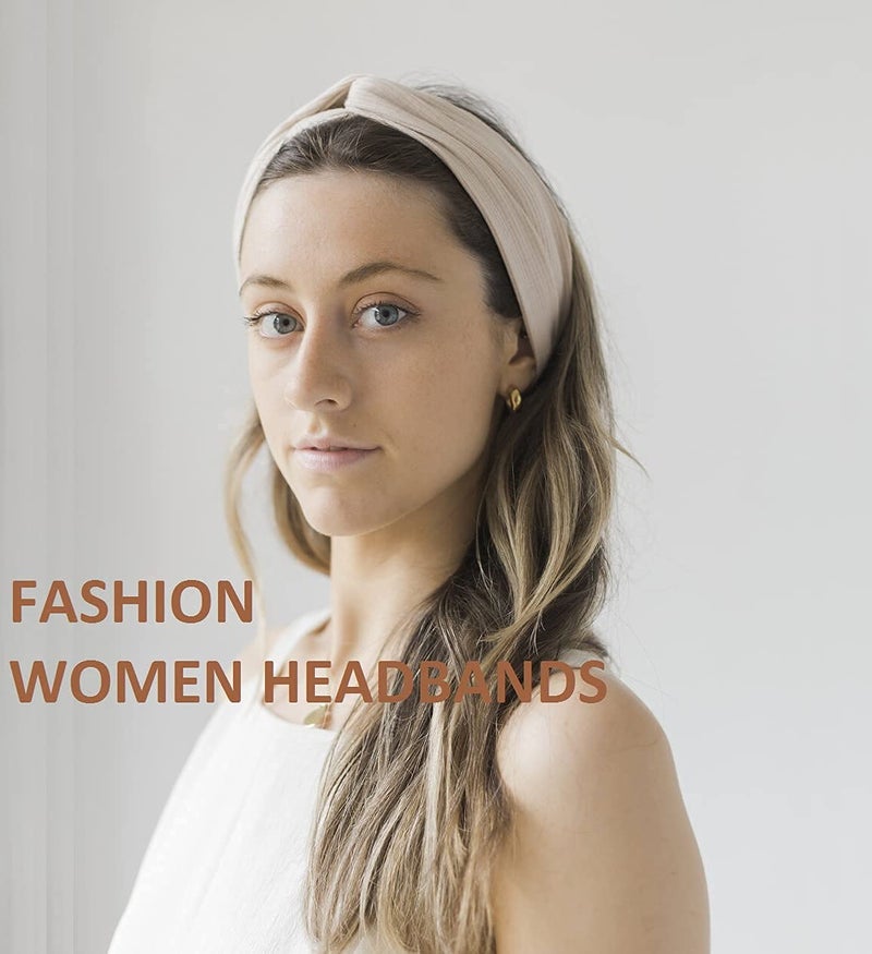 Huachi Wide Headbands for Women African Boho Turban Headbands Headwraps Twist Knotted Hair Bands Elastic Fashion Hair Accessories (Solid Colors) - Image 5