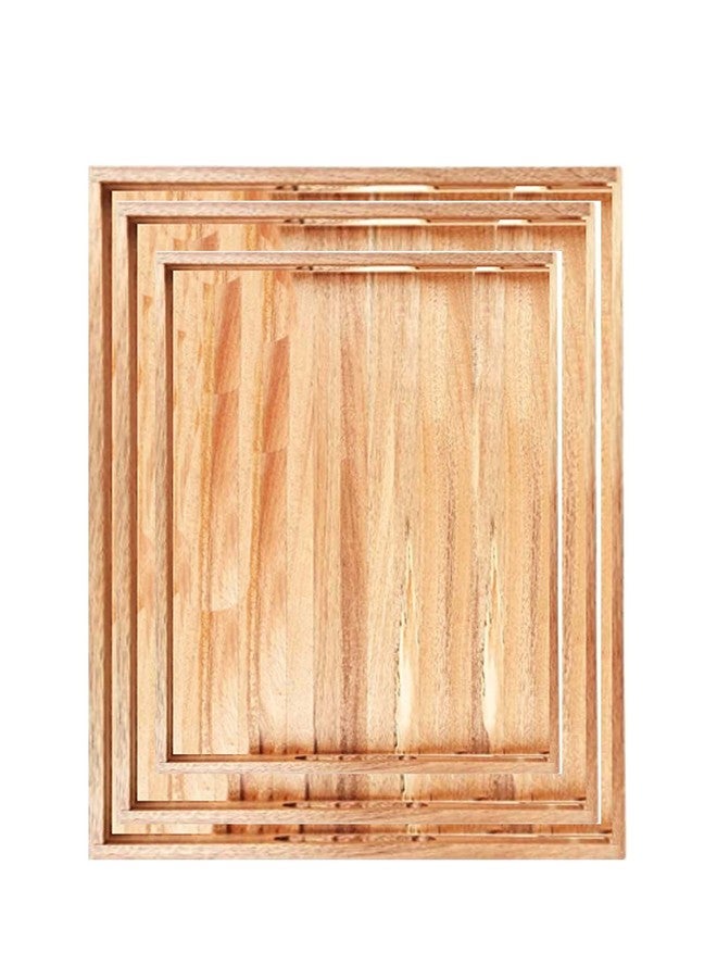 Dantawood Beautiful Table Decor Squire Shape Wooden Serving Tray for Dining Table Home and Kitchen (Combo) - Image 1