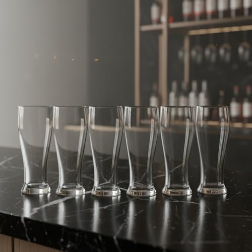 BLACKCARROT Tall Glasses Set of 6, 460ml | Ideal for Cocktail, Mocktail, Beer, Smoothie, Shake, Sundae, Pina Colada | Freezer Safe | Premium Glassware for Home & Kitchen - Image 1