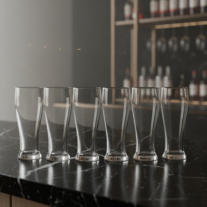 BLACKCARROT Tall Glasses Set of 6, 460ml | Ideal for Cocktail, Mocktail, Beer, Smoothie, Shake, Sundae, Pina Colada | Freezer Safe | Premium Glassware for Home & Kitchen - Image 3
