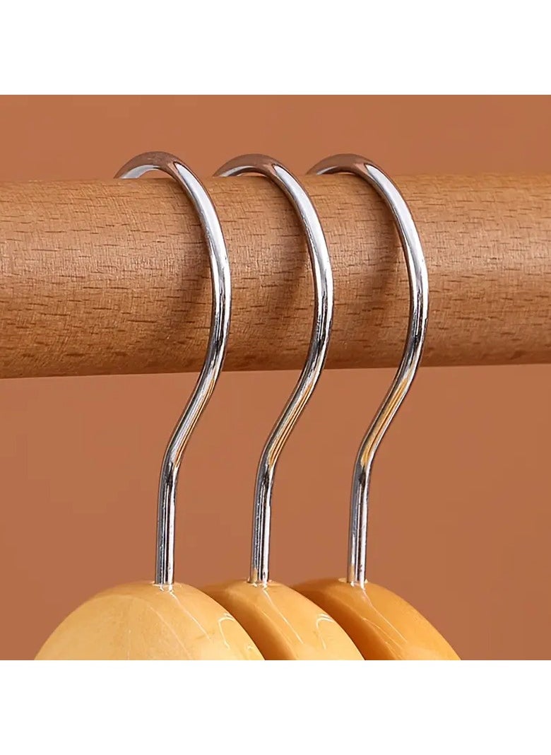 KITCHENOO Premium Maple Wood Hangers, Polished Finish, Non-Slip Wooden Clothes Hangers for Home and Hotel Closet Use, 3 Pack  - Image 3