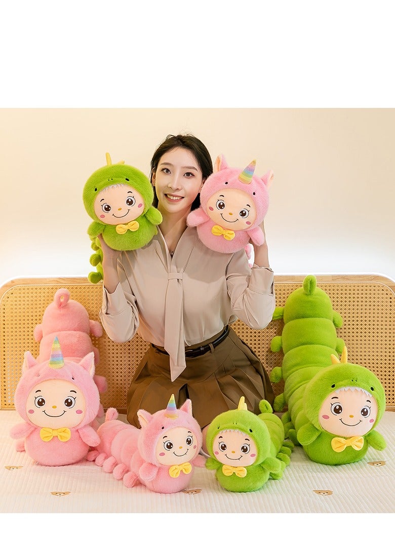Caterpillar Toy Stuffed Caterpillar Plush Toys Soft and Cuddly Hungry Caterpillar Toy for Kids Home Decoration 90cm(Green Color)  - Image 4