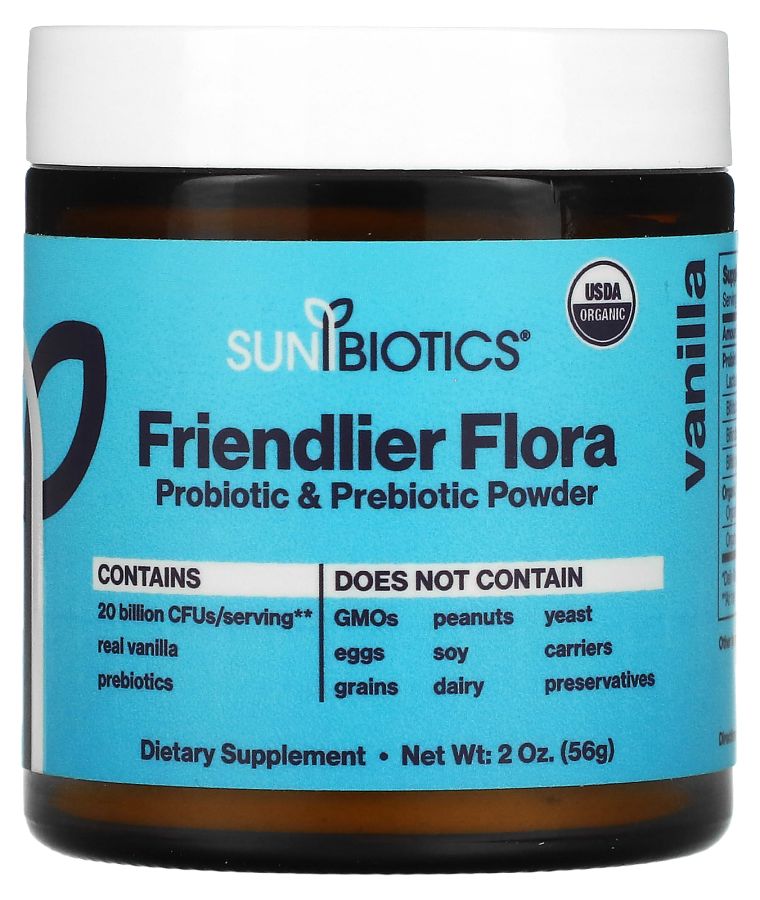 Friendlier Flora Probiotic & Prebiotic Powder Vanilla 2 oz (56 g)