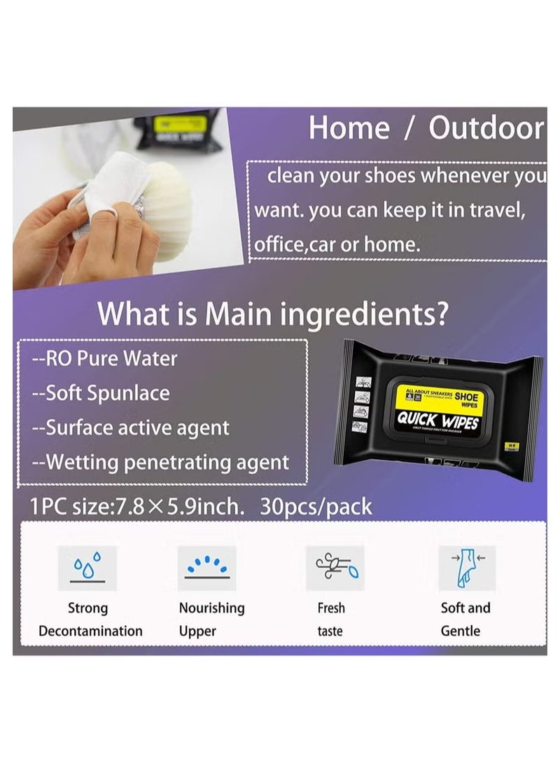 2-Pack Shoe Sneaker Wipes Cleaner Quick Wipes Disposable - Image 3