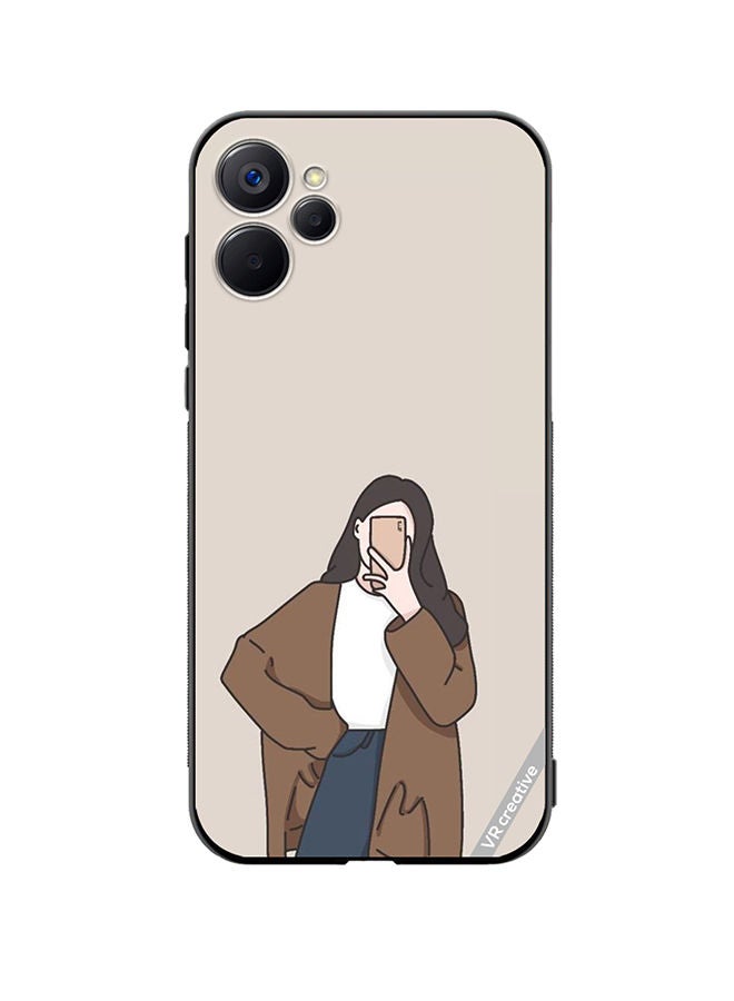 VR CREATIVE Protective Case Cover For Realme 9i 5G Minimilist Girl Design Multicolour - Image 1