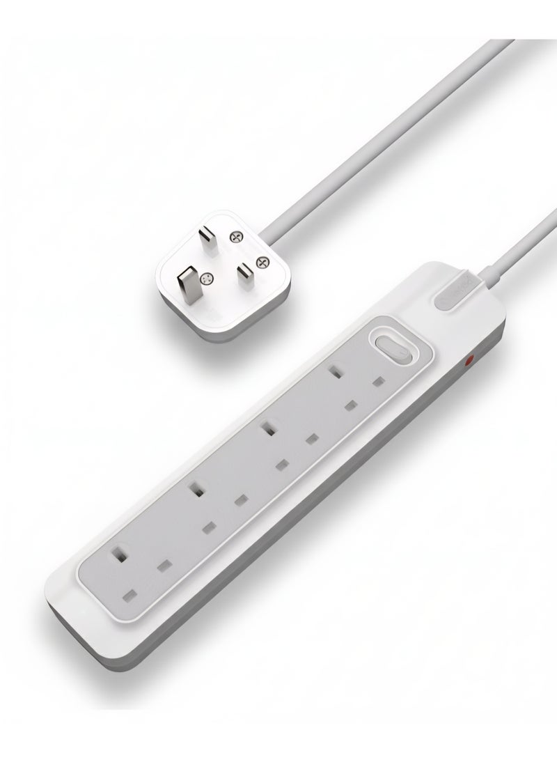 RAFEED Power Strip – 5m Cable, 4 Sockets, Master On/Off Switch, 13A / 2990W / 230V - Image 1