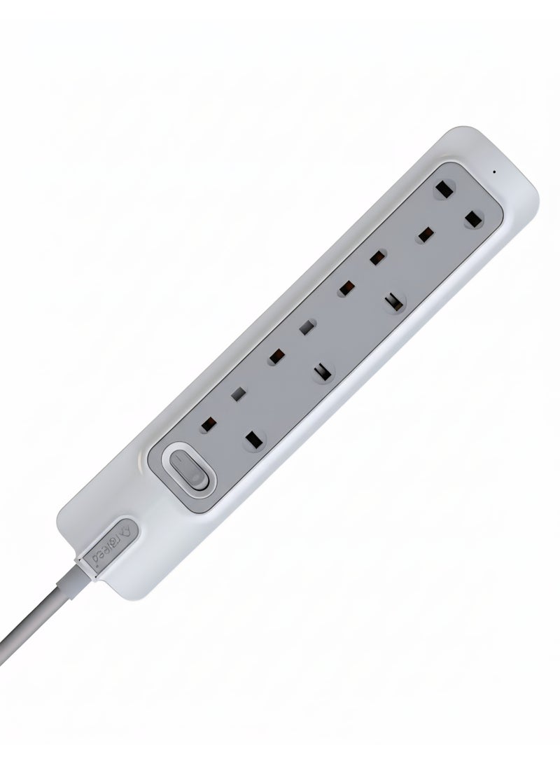 RAFEED Power Strip – 5m Cable, 4 Sockets, Master On/Off Switch, 13A / 2990W / 230V - Image 2