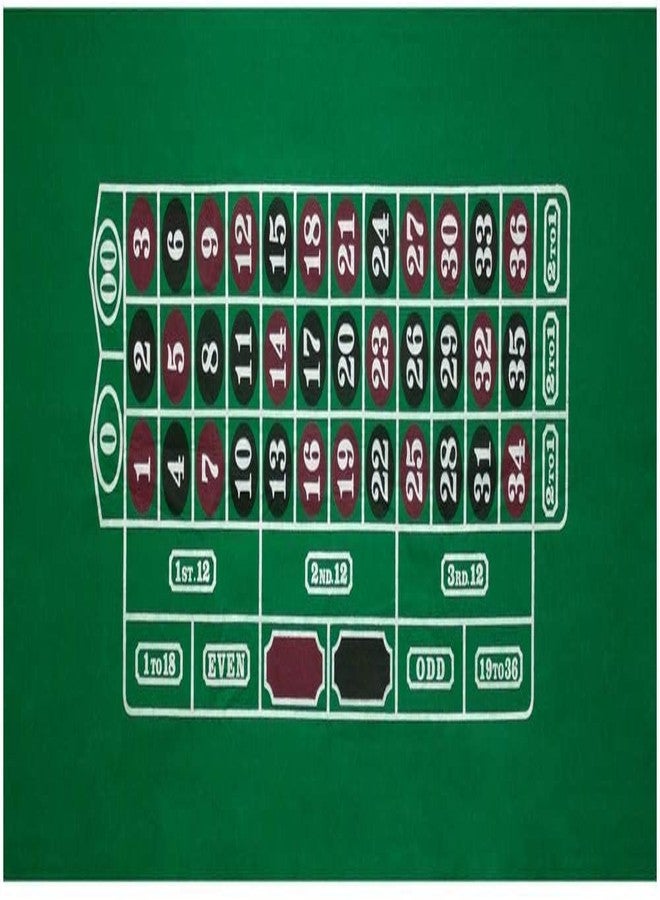 KNK Casino Roulette Mat: Premium 36x72 Non-Woven Fabric, Foldable & Lightweight for Home Gaming Fun! - Image 1