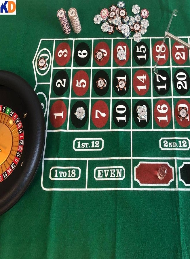 KNK Casino Roulette Mat: Premium 36x72 Non-Woven Fabric, Foldable & Lightweight for Home Gaming Fun! - Image 3