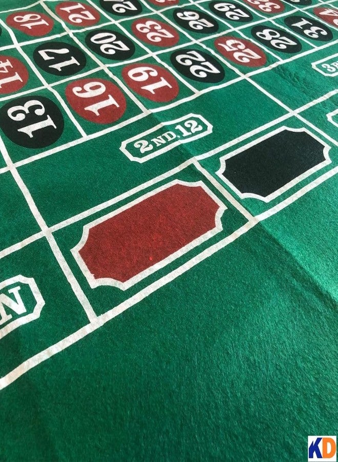 KNK Casino Roulette Mat: Premium 36x72 Non-Woven Fabric, Foldable & Lightweight for Home Gaming Fun! - Image 4
