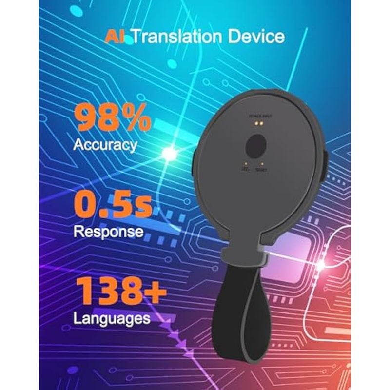 أنكوفو جهاز مترجم لغة, الهاتف Kickstand مترجم, مترجم لغة ثنائي الاتجاه في 138+ لغات, على الانترنت / خارج الإنترنت / الذكاء الاصطناعي / الصوت / ترجمة الفيديو, مثالية للسفر / الأعمال / الدراسة, أسود - Image 5