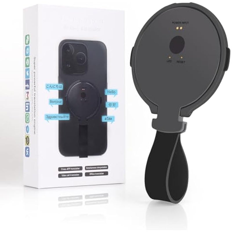 أنكوفو جهاز مترجم لغة, الهاتف Kickstand مترجم, مترجم لغة ثنائي الاتجاه في 138+ لغات, على الانترنت / خارج الإنترنت / الذكاء الاصطناعي / الصوت / ترجمة الفيديو, مثالية للسفر / الأعمال / الدراسة, أسود - Image 1