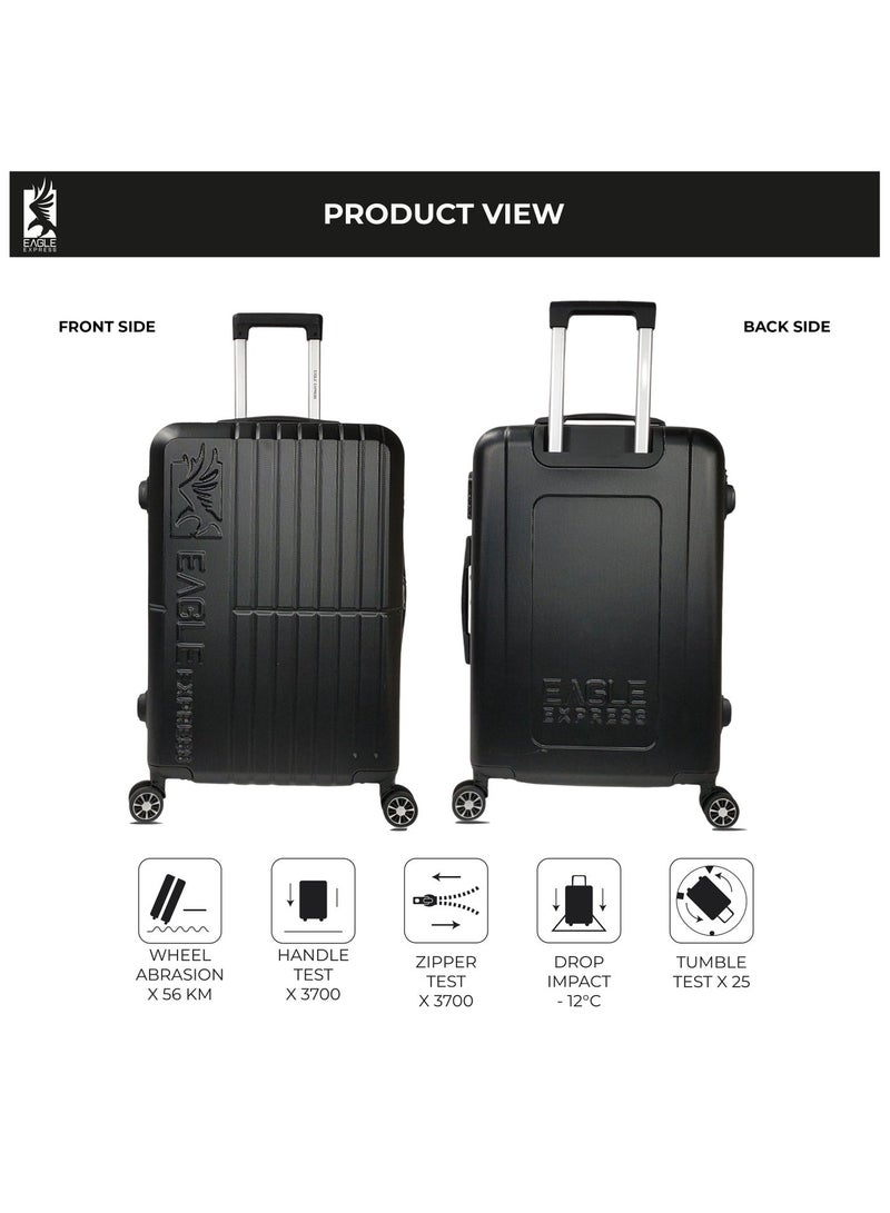 Eagle Express Aura 3-Piece Luggage Set (20/24/28 Inch) - Black - High Impact - Free Protective Cover - 1-Year Warranty - Image 3