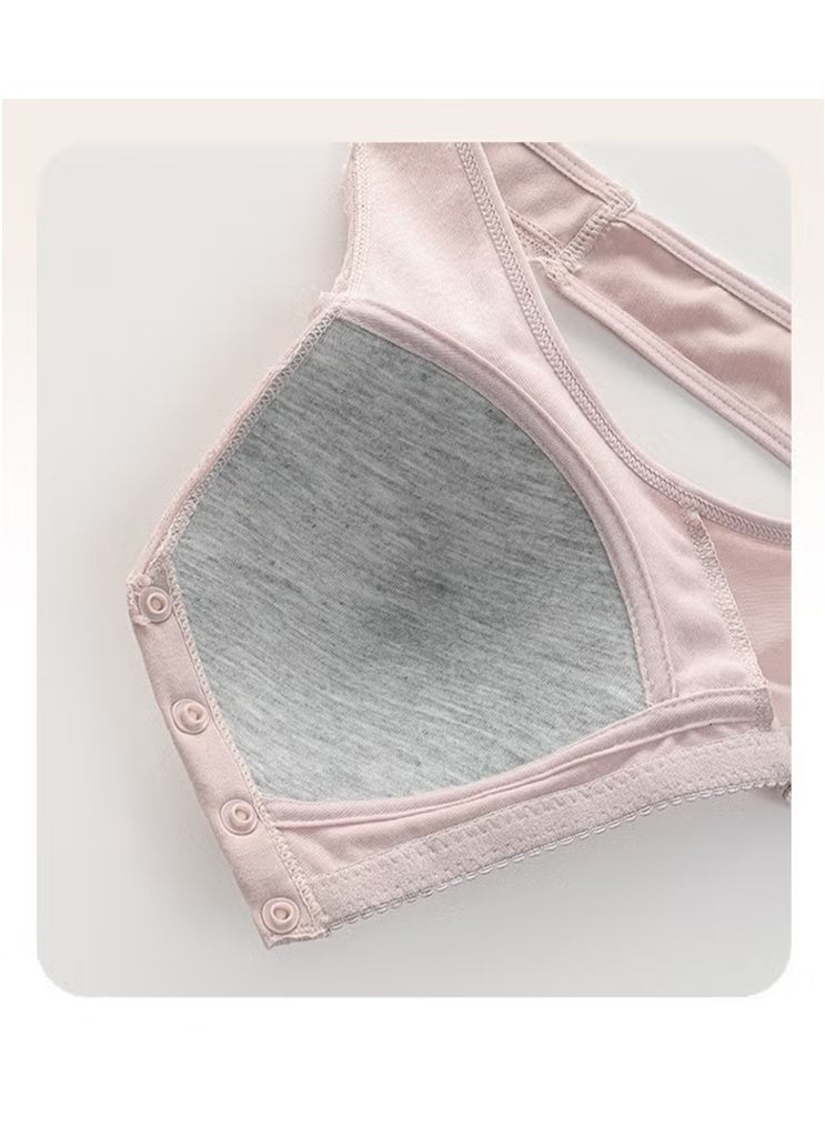 MOOIMOM 2-Piece New Nursing Bra with Fixed Front Buttons and Side Bra Shaped to Prevent Sagging Beige - Image 5