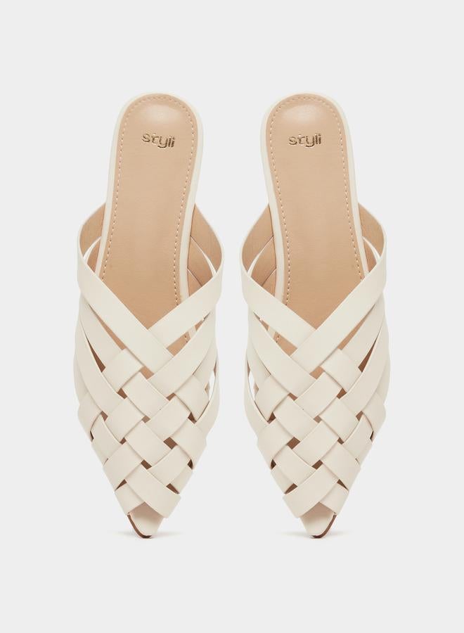Styli Multi Strap Pointed Toe Slip On Mules - Image 5