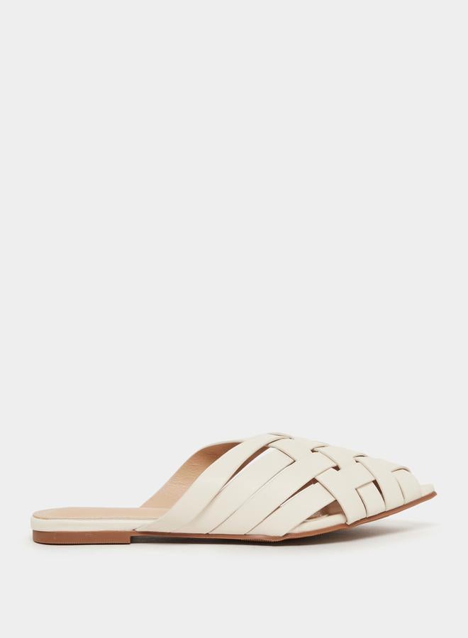 Styli Multi Strap Pointed Toe Slip On Mules - Image 1