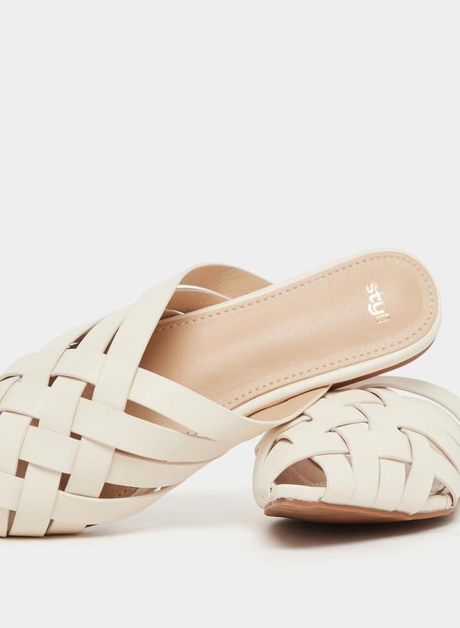 Styli Multi Strap Pointed Toe Slip On Mules - Image 3