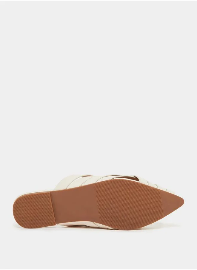 Styli Multi Strap Pointed Toe Slip On Mules