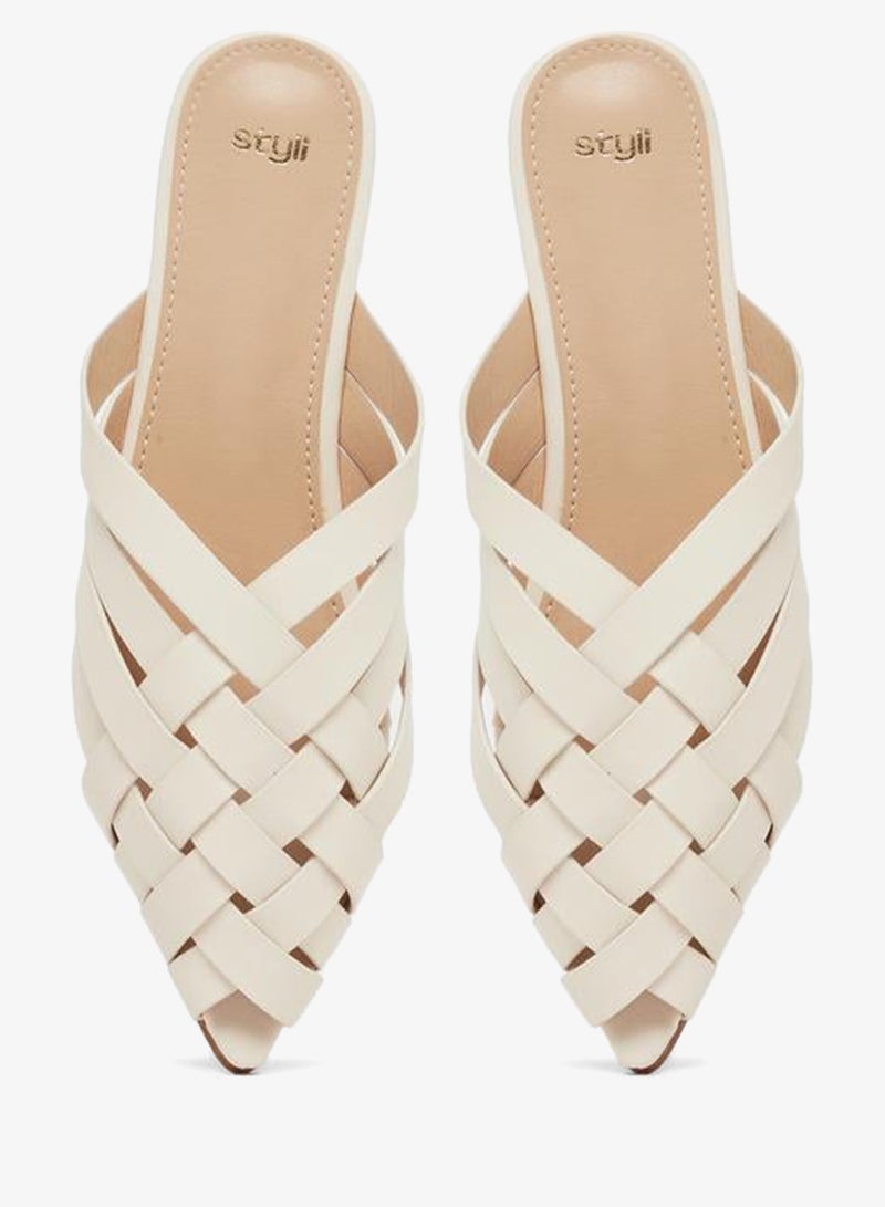 ستايلي حذاء ميولز متعدد الأشرطة بأصابع مدببة - Image 5