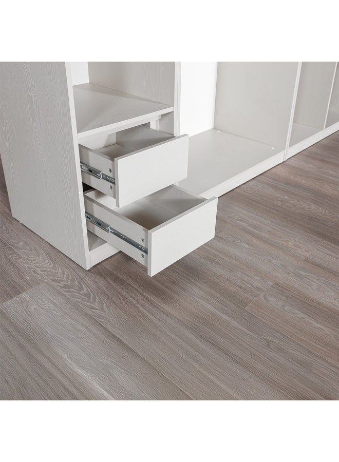 Infinity Set Of 2 Drawers Internal Module For 1 Door Wardrobe | Drawers Only For Wardrobe | Modern Design Storage For Bedroom L46.2xW48xH42.2cm - L.Taupe - Image 1