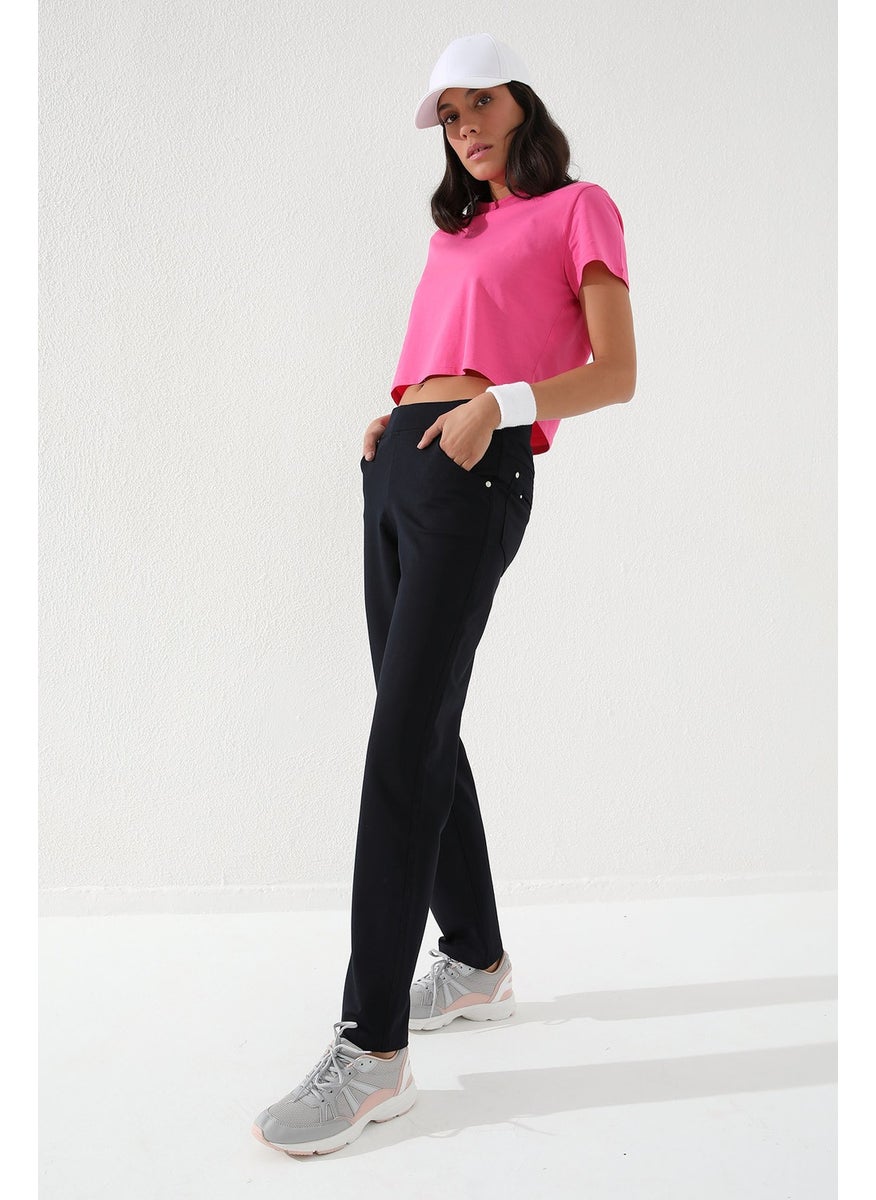 Tommy Life Navy Blue Women's Trousers Tracksuit Bottom  - Image 3