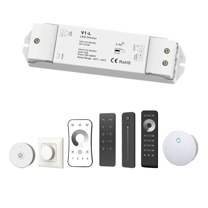 موديل B 12 24V 1CH 15A مفتاح تخفيف PWM بدون درجات مع جهاز تحكم عن بعد 2.4 جيجاهرتز لشريط LED - Image 3
