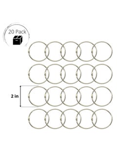 SYOSI Loose-Leaf Binder Ring, 2-Inch Index Card Metal Ring Book Ring Flash Card Ring Clip Ring Key Ring Openable Large Round Ring Metal Ring Hanging Ring (20 Pcs)  - Image 2