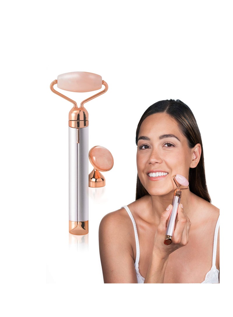 SYOSI Vibration Face-Lifting Instrument, Beauty Instrument Vibrating Facial Roller Massager, Rose Quartz, for Wrinkles Anti-Aging and Eye Puffiness - Image 4