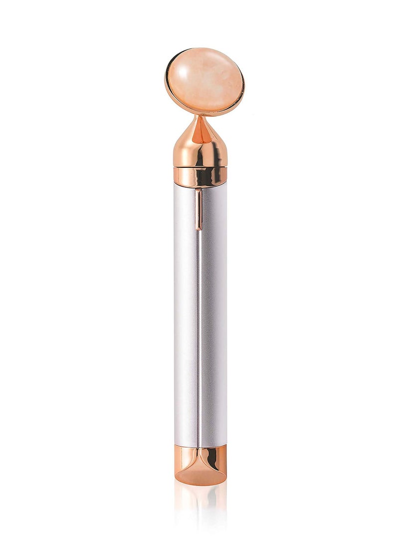 SYOSI Vibration Face-Lifting Instrument, Beauty Instrument Vibrating Facial Roller Massager, Rose Quartz, for Wrinkles Anti-Aging and Eye Puffiness - Image 1