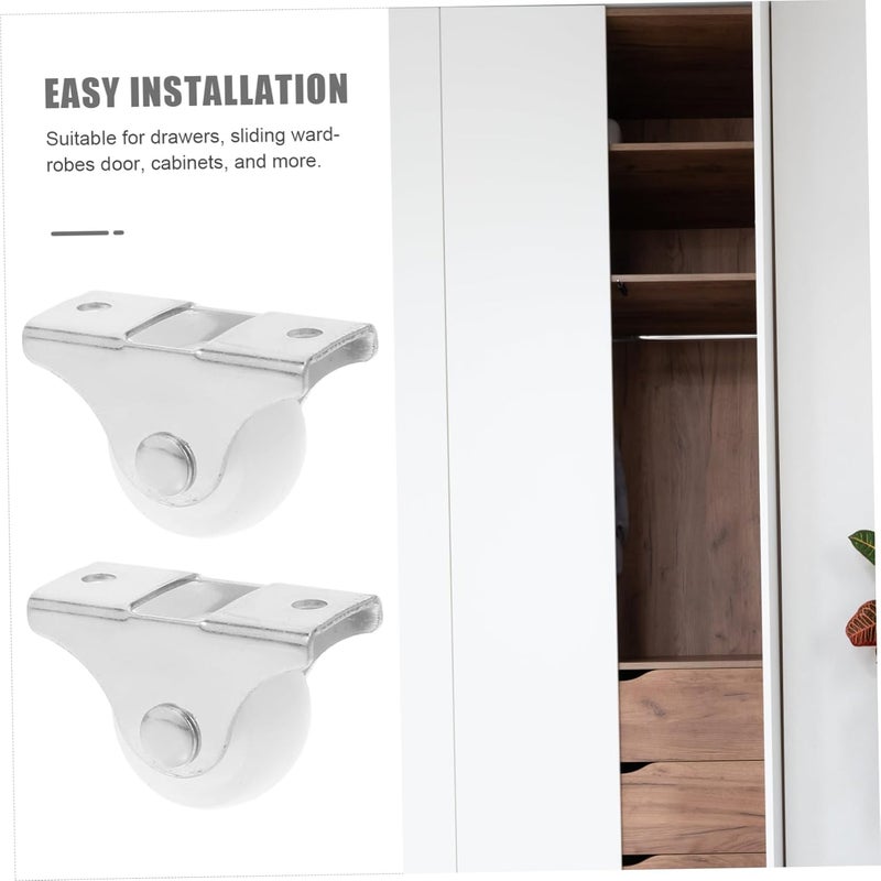 12 Pack White PP Casters With Metal Plate Fixed And Directional Wheels For Furniture Trolley - Image 5