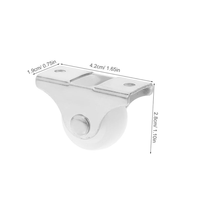 12 Pack White PP Casters With Metal Plate Fixed And Directional Wheels For Furniture Trolley - Image 3
