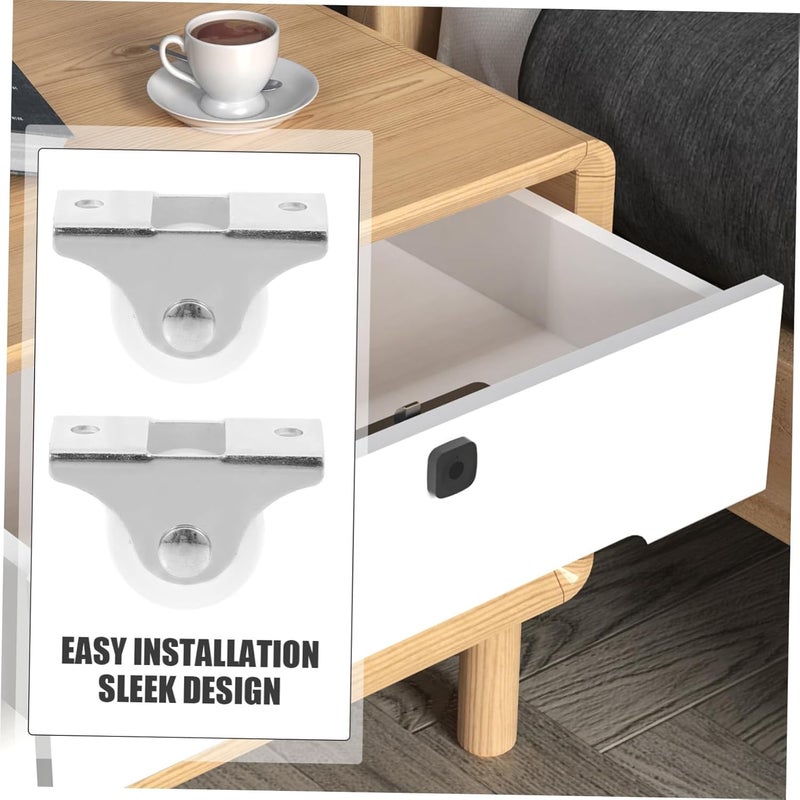 12 Pack White PP Casters With Metal Plate Fixed And Directional Wheels For Furniture Trolley - Image 4