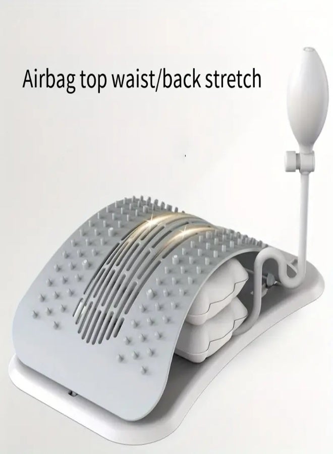AROAQ Upgraded Lumbar Back Stretcher with Magnetic Back Massager – Multi-Level Spinal Board Support Device for Pain Relief & Posture Correction ,  Gray - Image 1