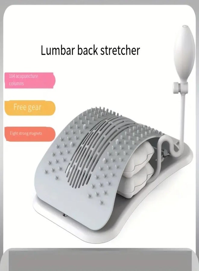 AROAQ Upgraded Lumbar Back Stretcher with Magnetic Back Massager – Multi-Level Spinal Board Support Device for Pain Relief & Posture Correction ,  Gray - Image 2