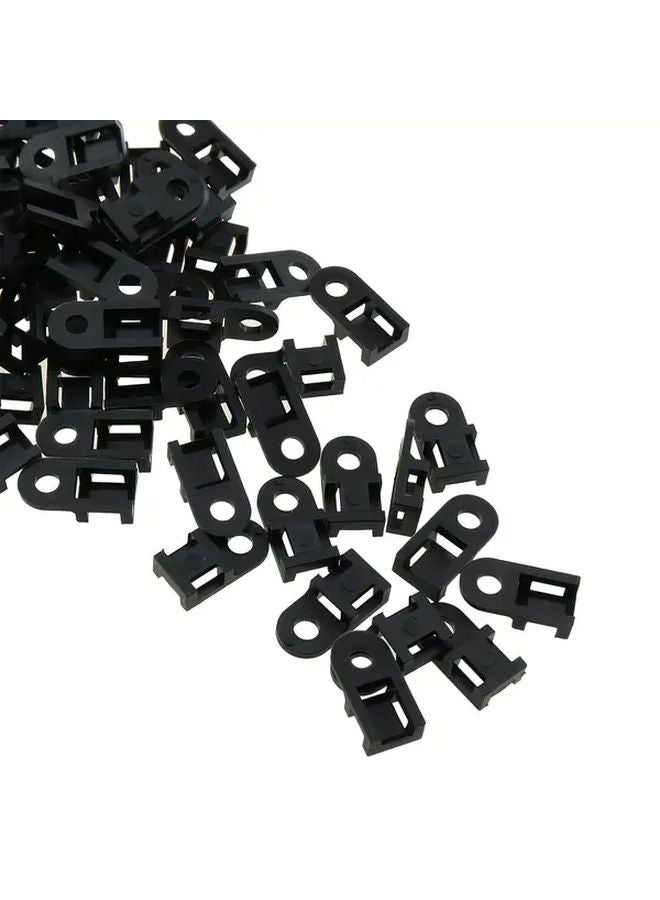 100pcs Black Cable Tie Holders Versatile Wall And Table Mount Brackets For All Cables - Image 5