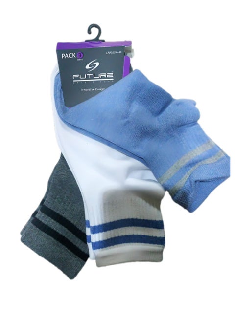 جوارب فيوتشر شورت  بشرائط سيليكون عبوة من 3 مقاس 36-40 متعددة الالوان