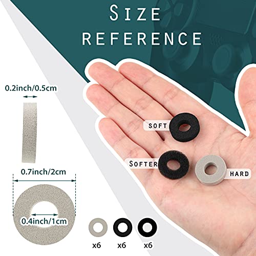 Zonon 18 Pieces Precision Control Ring Aim Assist Precision Target Rings Motion Control Compatible with PS4, PS5, Xbox One, Xbox Series X, Switch Pro and Scuf Controller Grips (6 Hard, 6 Soft and 6 Easy) - Image 2