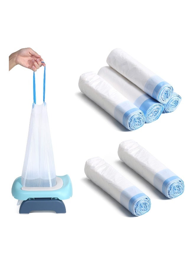 50 Disposable Potty Bags for Portable Toilets Universal Liners with Drawstring 17x19 Ideal for Kids Adults and Pets Outdoors - Image 1