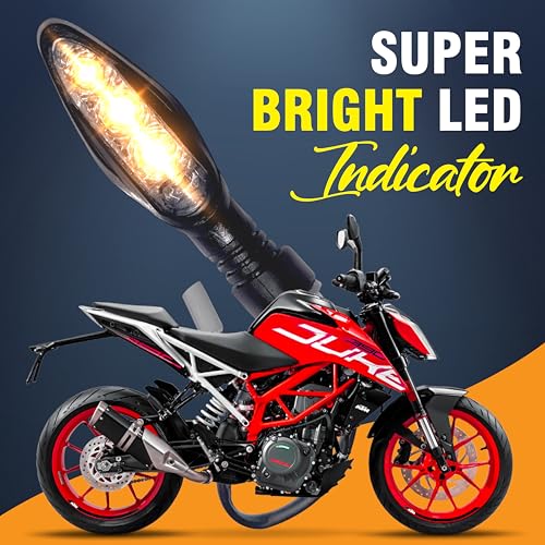 MIKANIX Amber 3 LED Turn Signal Indicator Light Lamp for All KTM Bikes (Set of 2) (Pack of 2) - Image 2