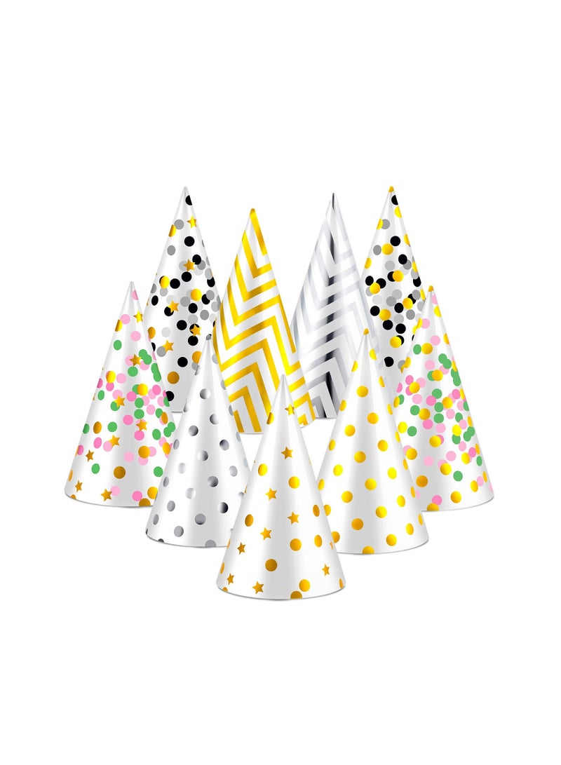 Birthday Party Hats 18 Pcs Assorted Paper Birthday Hat for Kids Happy Birthday Cone Hats Art Craft Caps Decorations Supplies for Funny Birthday Baby Shower Jamboree Party Favors Photo Props, 9 Designs - Image 1