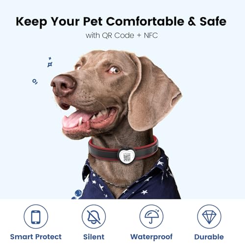 PawView Personalized Dog Tags, QR Code Pet ID Tags for Dog Collars, Scan QR for Instant Location Alert, Emergency Contact & Online Profile, Battery-Free, Waterproof, Silent Silicone, Heart Shape, Black - Image 4