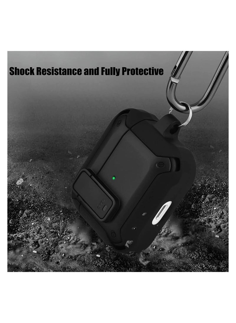 Lock Design Airpdods 3 case,RGBWIND Air Pod 3rd (2021) Cover with Keychain,Hard Protective Skin for Airpod 3 Charging Case,LED Visible