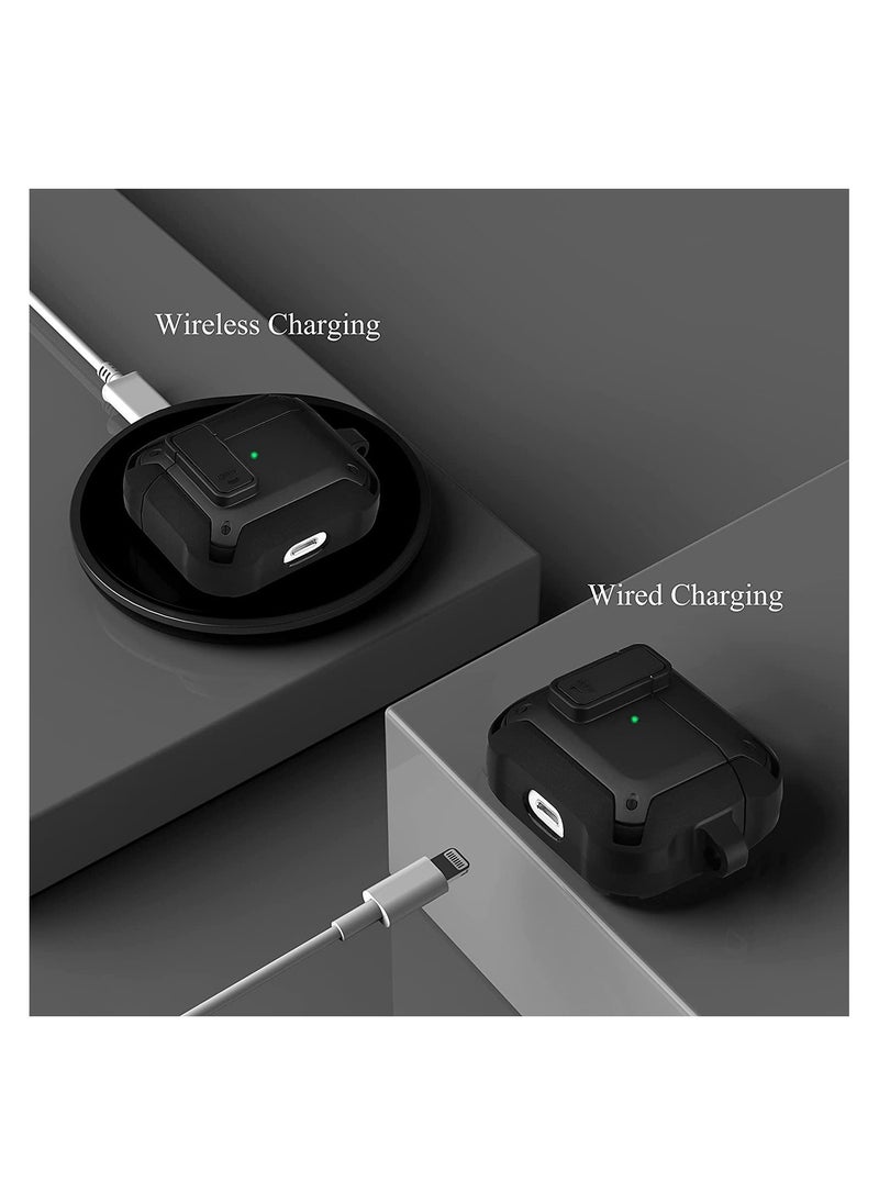 Lock Design Airpdods 3 case,RGBWIND Air Pod 3rd (2021) Cover with Keychain,Hard Protective Skin for Airpod 3 Charging Case,LED Visible