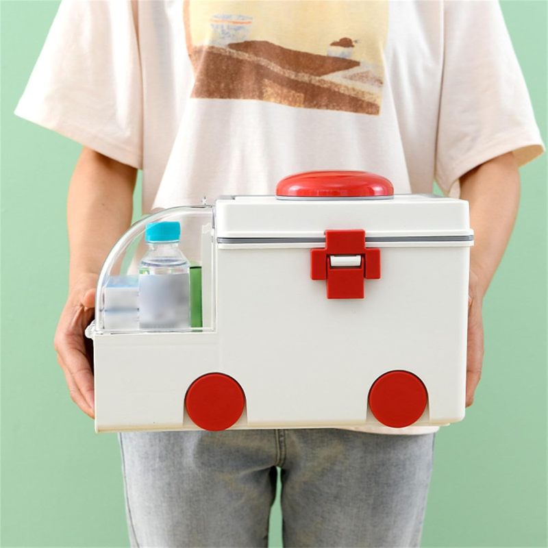 Portable Medicine Box - Compact Lightweight Green Pill Organizer - Secure Closure Medicine Storage Box for Home Travel Emergency - Image 3