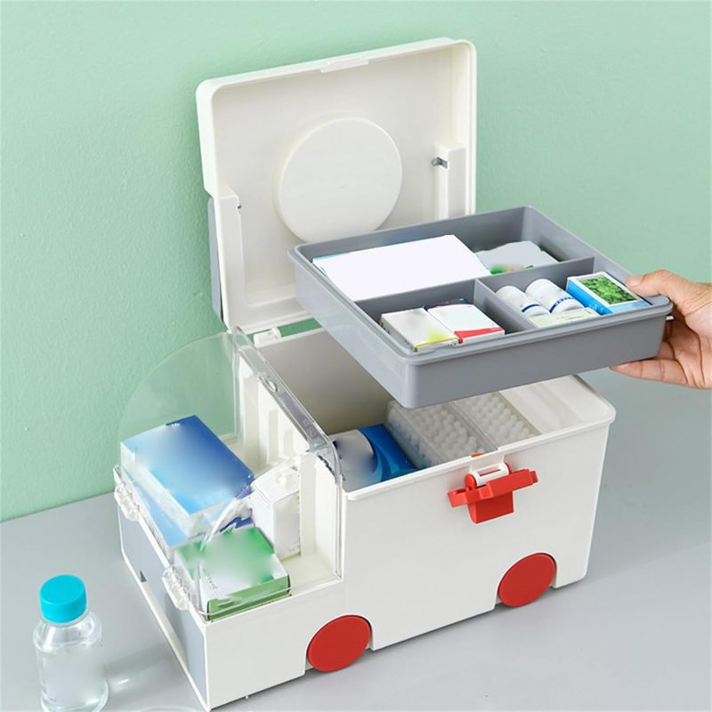Portable Medicine Box - Compact Lightweight Green Pill Organizer - Secure Closure Medicine Storage Box for Home Travel Emergency - Image 4