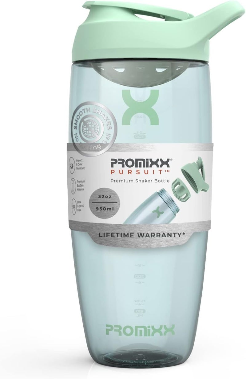 PROMIXX Pursuit Protein Shaker Bottle – Premium Sports Blender Bottles For Protein Mixes And Supplement Shakes – Easy Clean, Durable Protein Shaker Cup, Seagrass Green - Image 1
