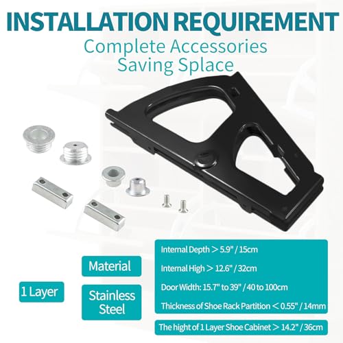 PHITUODA Shoes Drawer Cabinet Hinges Turing Rack Replacement Fittings Stainless Steel for Kitchen Living Room-2pcs - Image 3