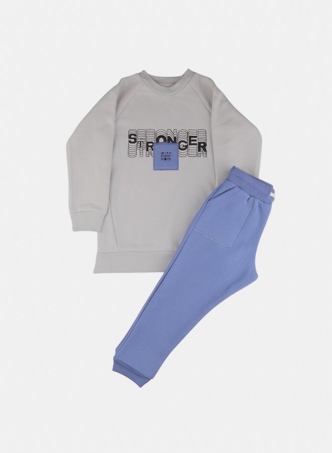 El Sayaad Boy Inner Fleece Stronger Embroidered Winter Pajama Set